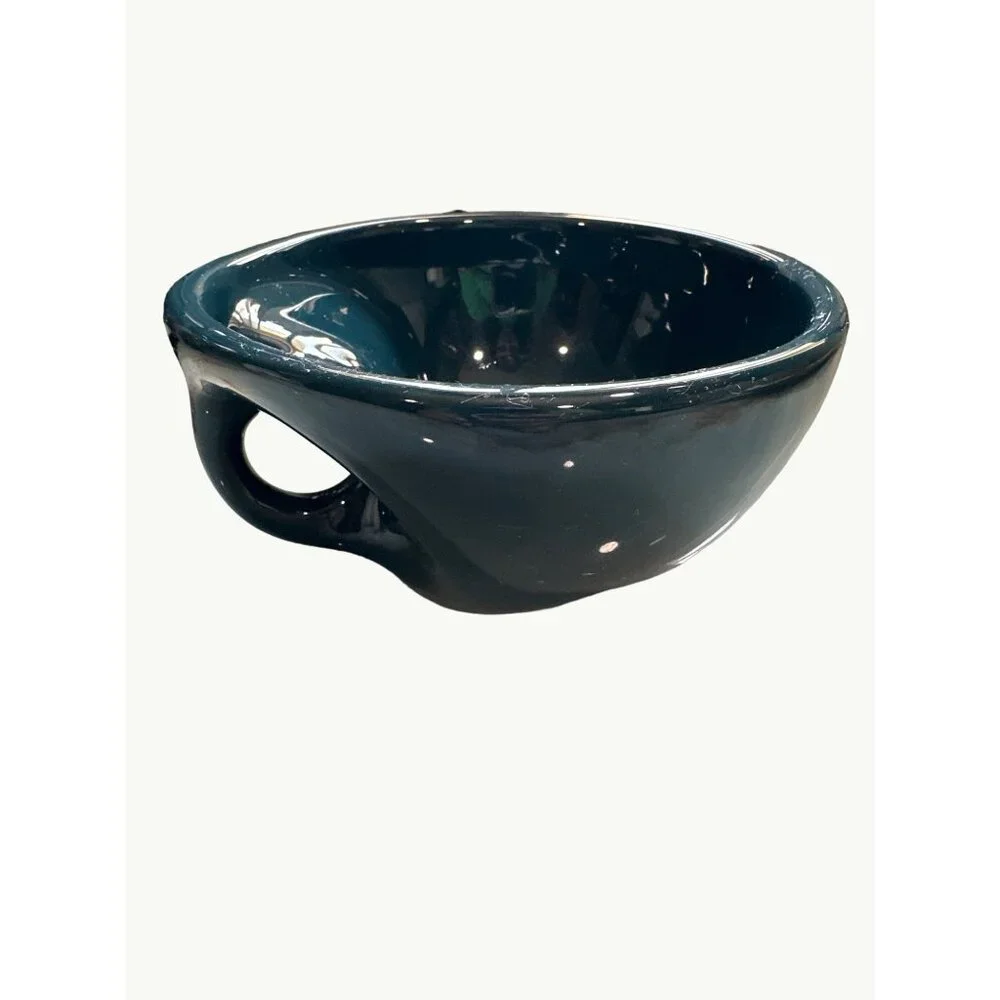 Unique Etan Ceramic Soup Bowl With Thumb Handle Teal Blue Perfect For Keeping Yo - Picture 3 of 5